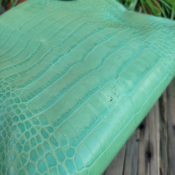 Kate Spade Green Faux Croc Embossed Leather Shoulder Bag | Style 14258 | Gold - Picture 12 of 12